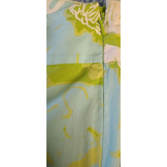 Lilly Pulitzer Jubilee 50th Anniversary Pants Green Blue Floral Size 8 - Picture 7 of 11